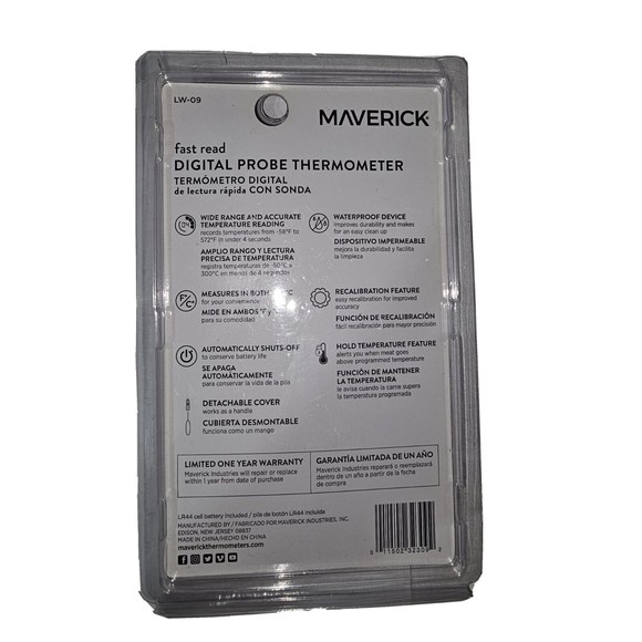 Maverick Fast Read Digital Probe Cooking Thermometer 4 Second Read, Waterproof - Picture 2 of 5